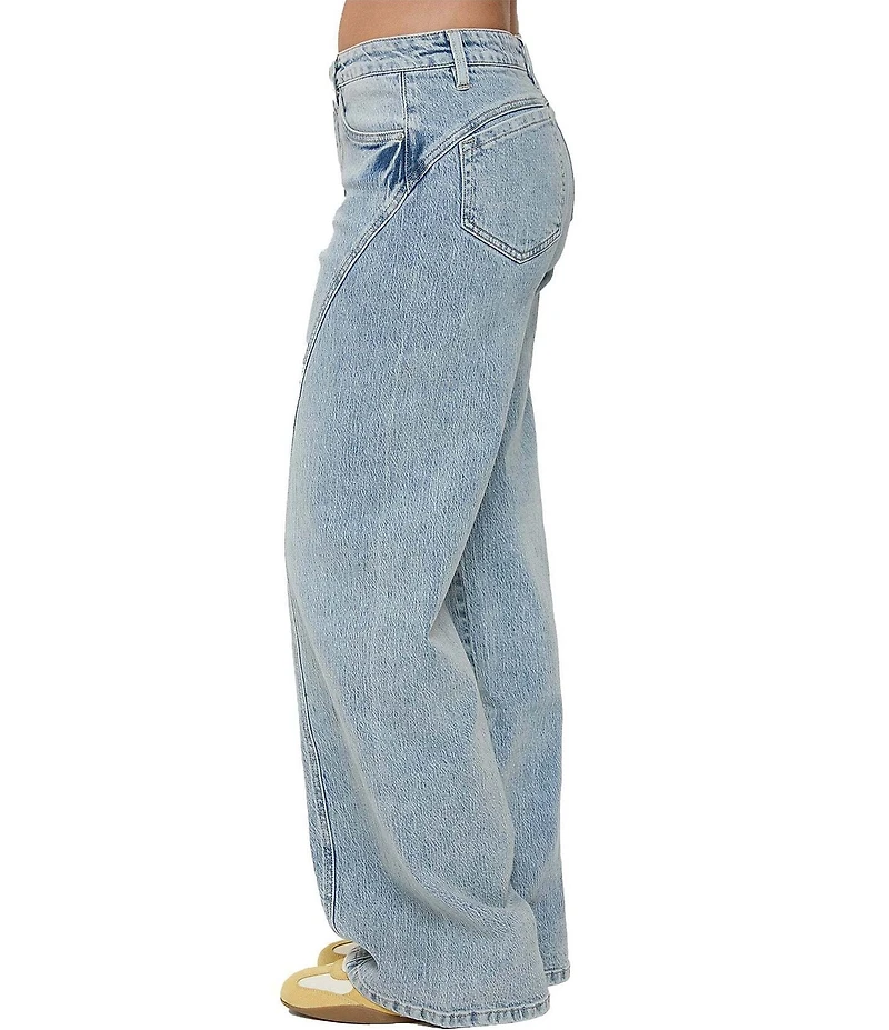 YMI Jeanswear Bella Seam Detail Wide Leg Jeans