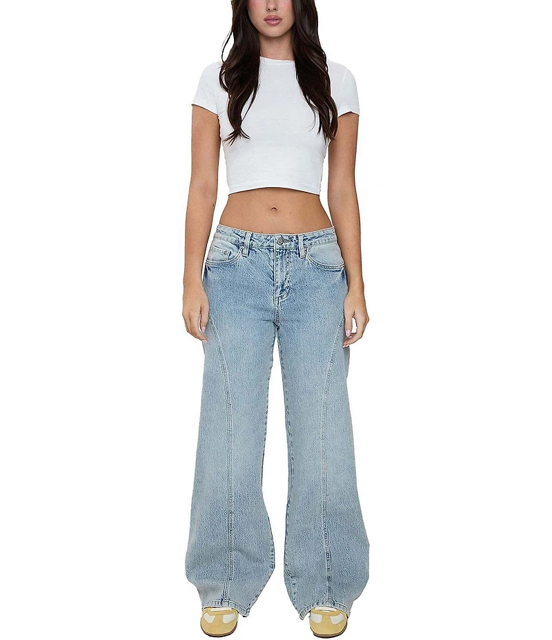 YMI Jeanswear Bella Seam Detail Wide Leg Jeans