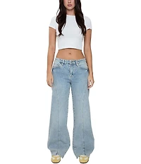 YMI Jeanswear Bella Seam Detail Wide Leg Jeans