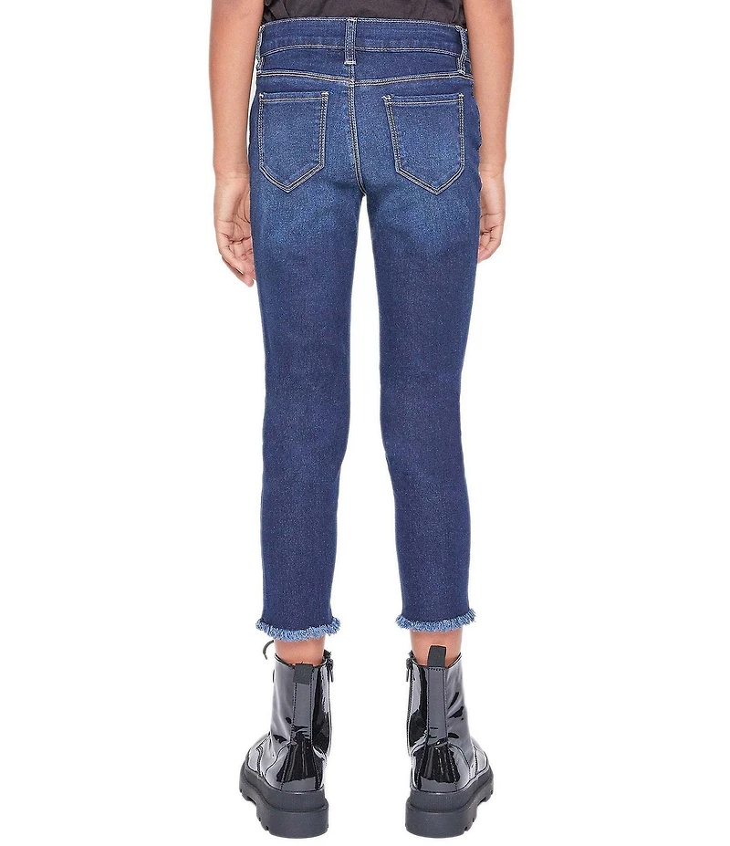 YMI Jeanswear Big Girls 7-14 Mid-Rise Frayed Hem Ankle Jeans