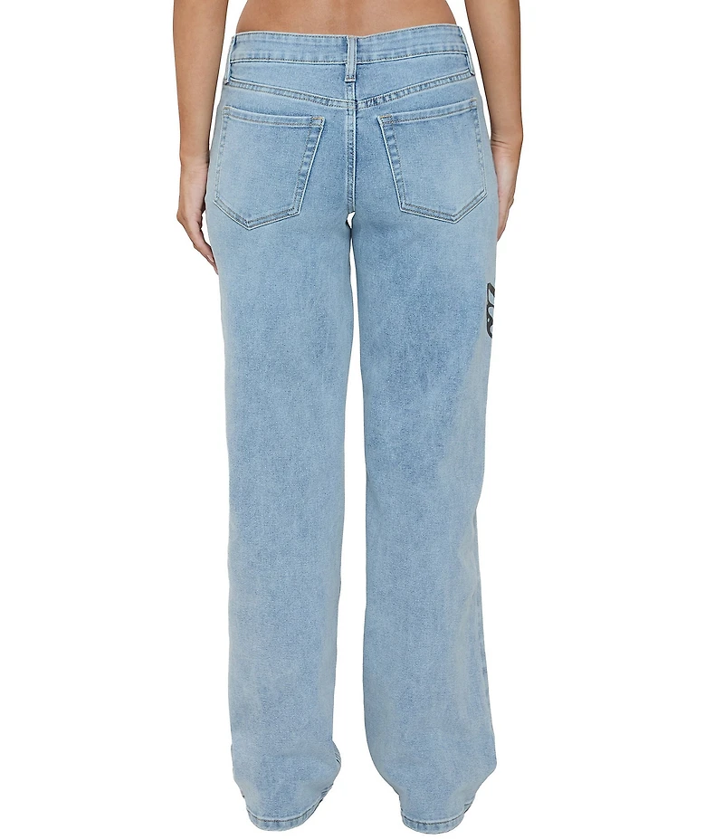 YMI Jeanswear Britney Printed Wide Leg Jeans