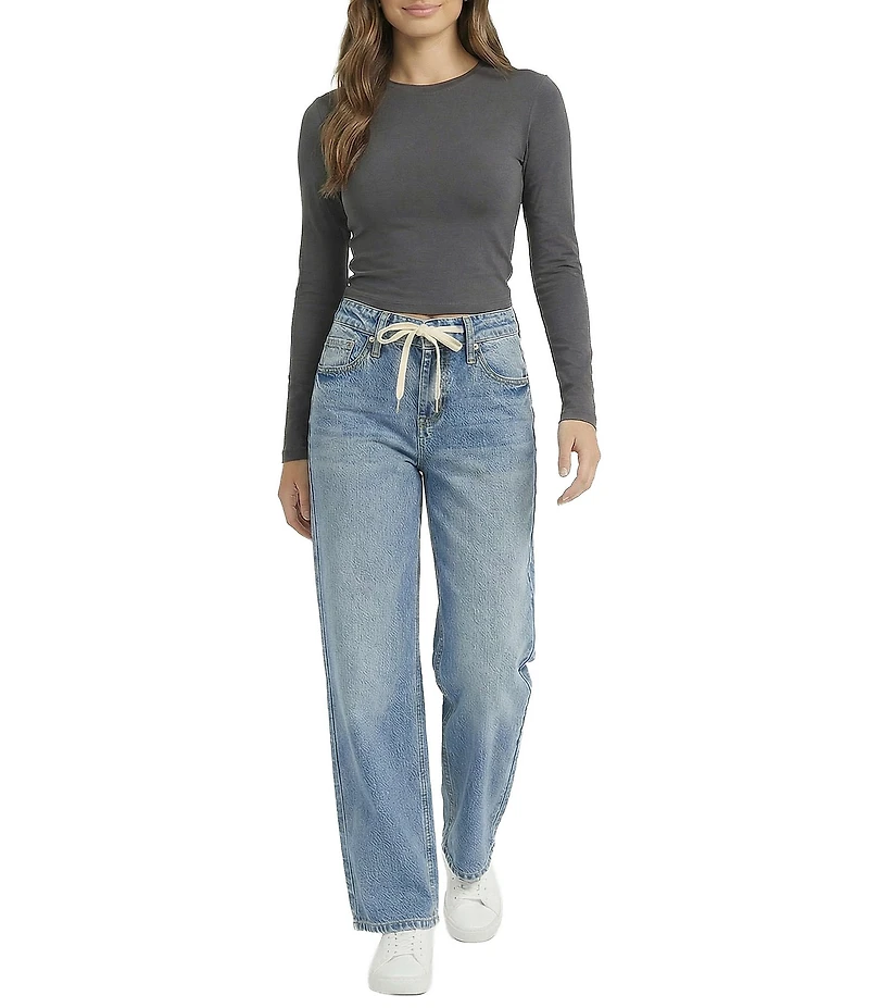 YMI Jeanswear Britney Tie Front 90s Fit Jeans