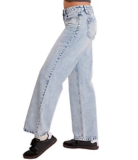 YMI Jeanswear Brittany Wide Leg With Butterfly Print Jeans