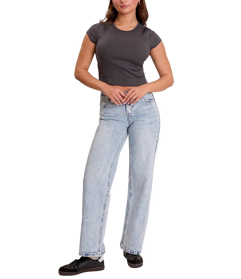 YMI Jeanswear Brittany Wide Leg With Butterfly Print Jeans