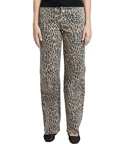 YMI Jeanswear High Rise Animal Print Wide Leg Jeans