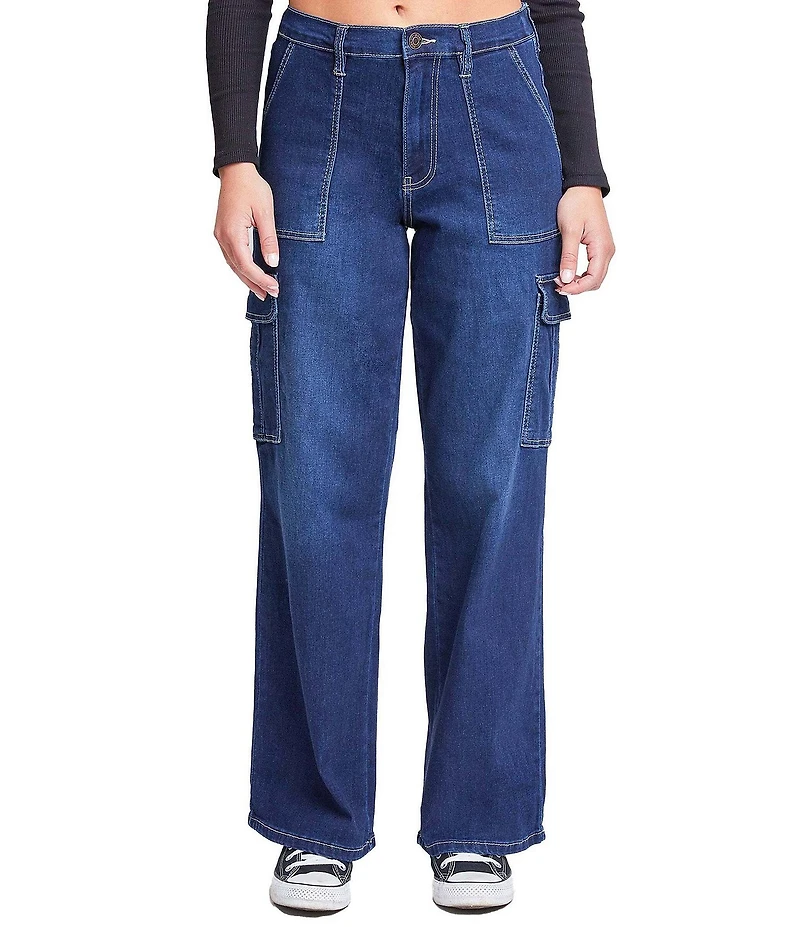 YMI Jeanswear High Rise Cargo Straight Leg Jeans