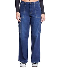 YMI Jeanswear High Rise Cargo Straight Leg Jeans