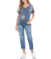 YMI Jeanswear High Rise Destructed Rolled Cuff Jeans
