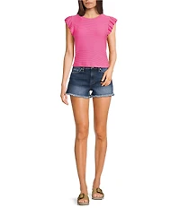 YMI Jeanswear High Rise Fray Hem Shorts
