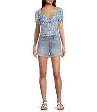 YMI Jeanswear High Rise Fray Hem Shorts