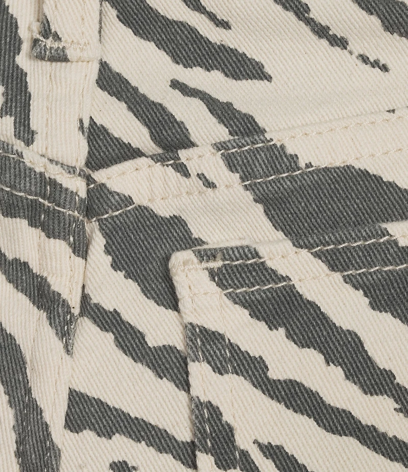 YMI Jeanswear High Rise Frayed Hem Zebra Print Shorts