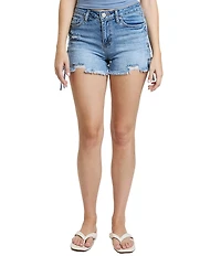 YMI Jeanswear High Rise Lace Up Detail Shorts