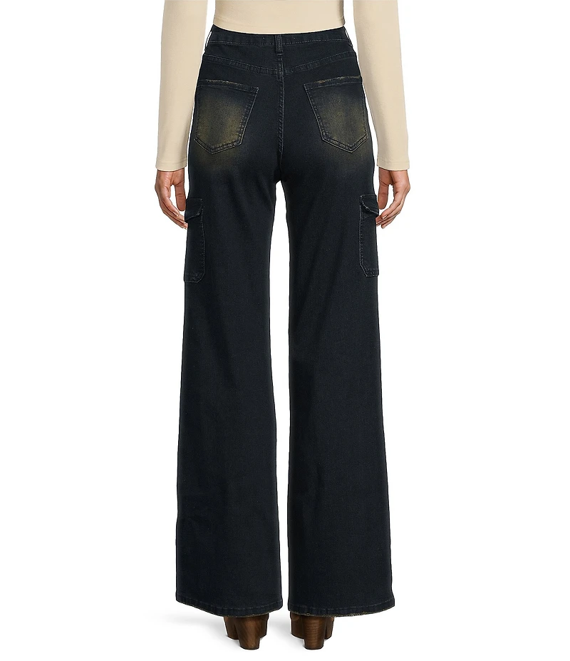 YMI Jeanswear High Rise Wide Leg Cargo Jeans