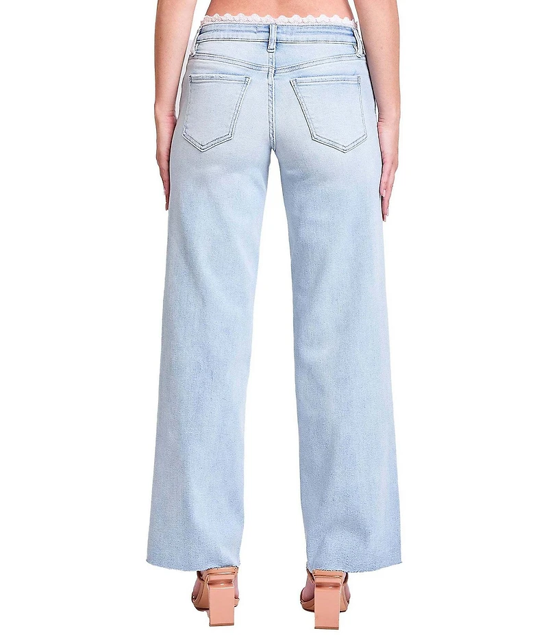 YMI Jeanswear Lace Trim Wide Leg Jeans
