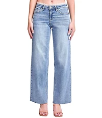 YMI Jeanswear Lace Trim Wide Leg Jeans