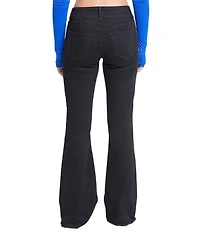 YMI Jeanswear Low Rise Denim Belt Frayed Hem Flare Jeans
