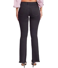 YMI Jeanswear Low Rise Frayed Hem Buckle Flare Jeans
