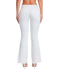 YMI Jeanswear Low Rise Frayed Hem Buckle Flare Jeans