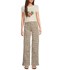 YMI Jeanswear Low Rise Loose Animal Print Pants