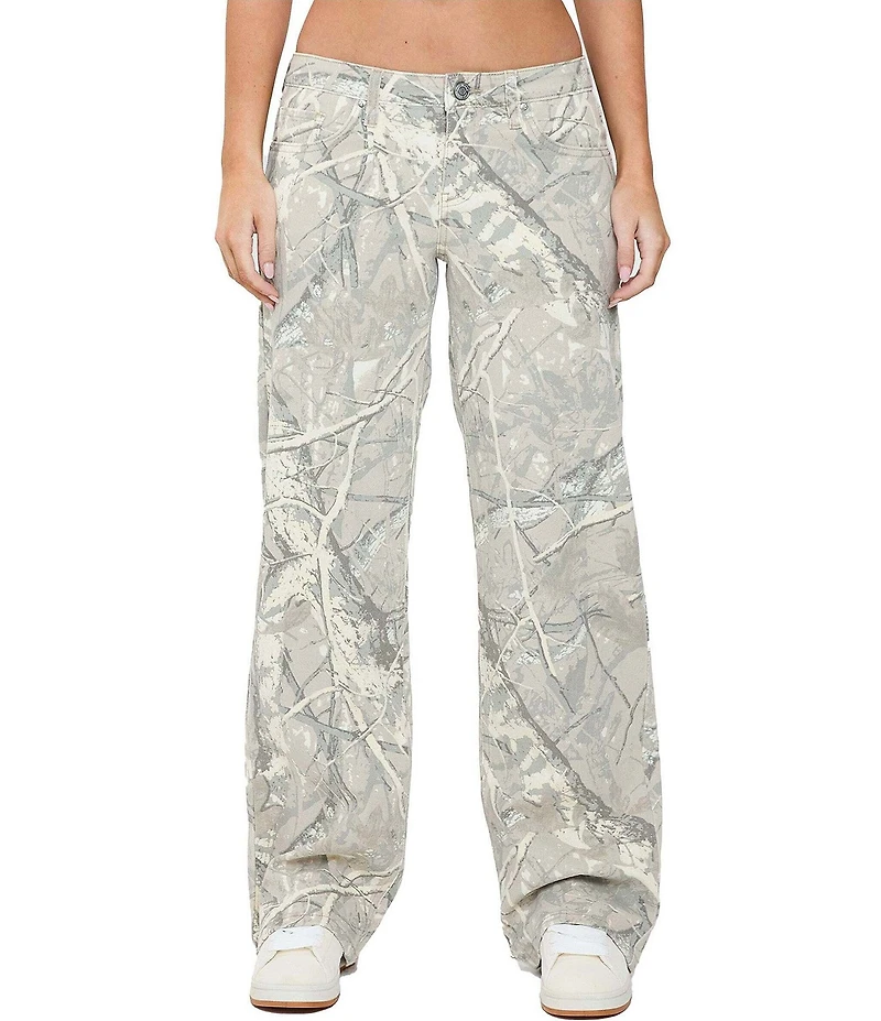 YMI Jeanswear Low Rise Loose Animal Print Pants