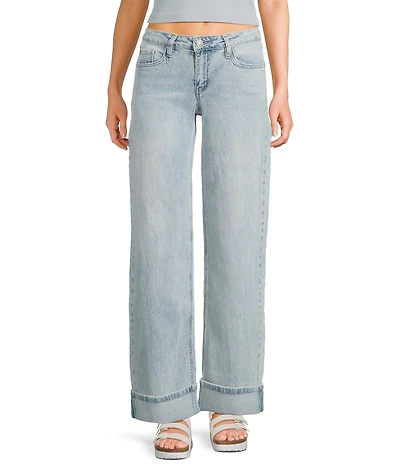 YMI Jeanswear Low Rise Loose Fit Cuffed Wide Leg Jeans