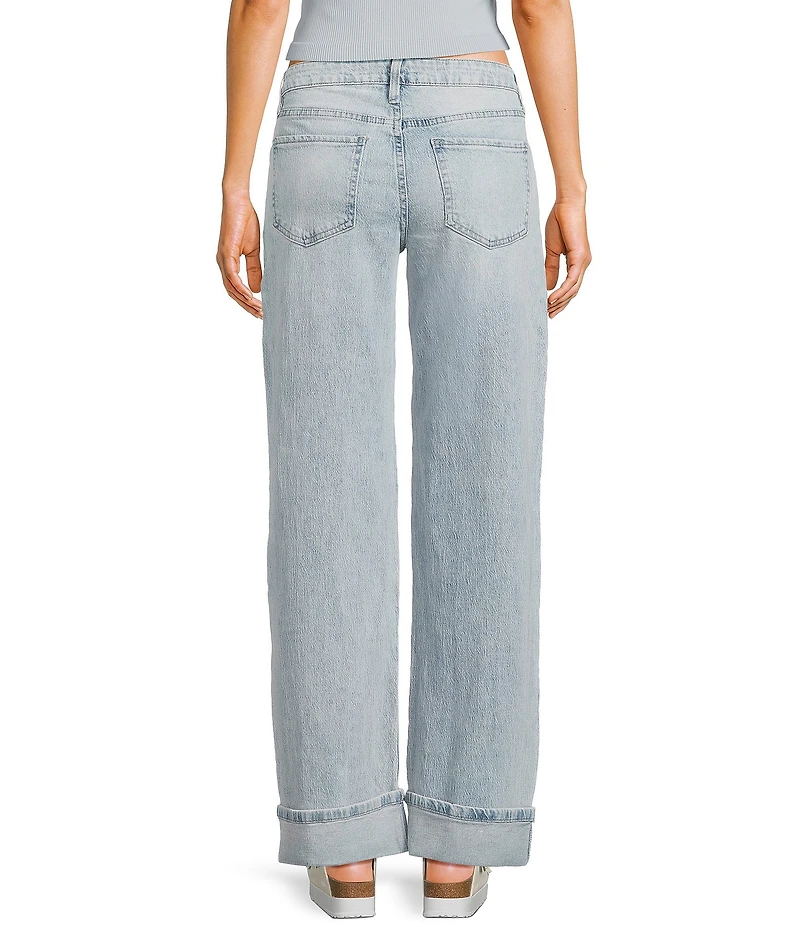 YMI Jeanswear Low Rise Loose Fit Cuffed Wide Leg Jeans