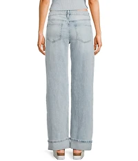 YMI Jeanswear Low Rise Loose Fit Cuffed Wide Leg Jeans