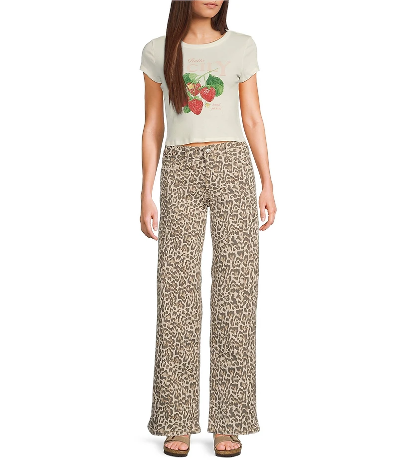 YMI Jeanswear Low Rise Loose Leopard Print Pants