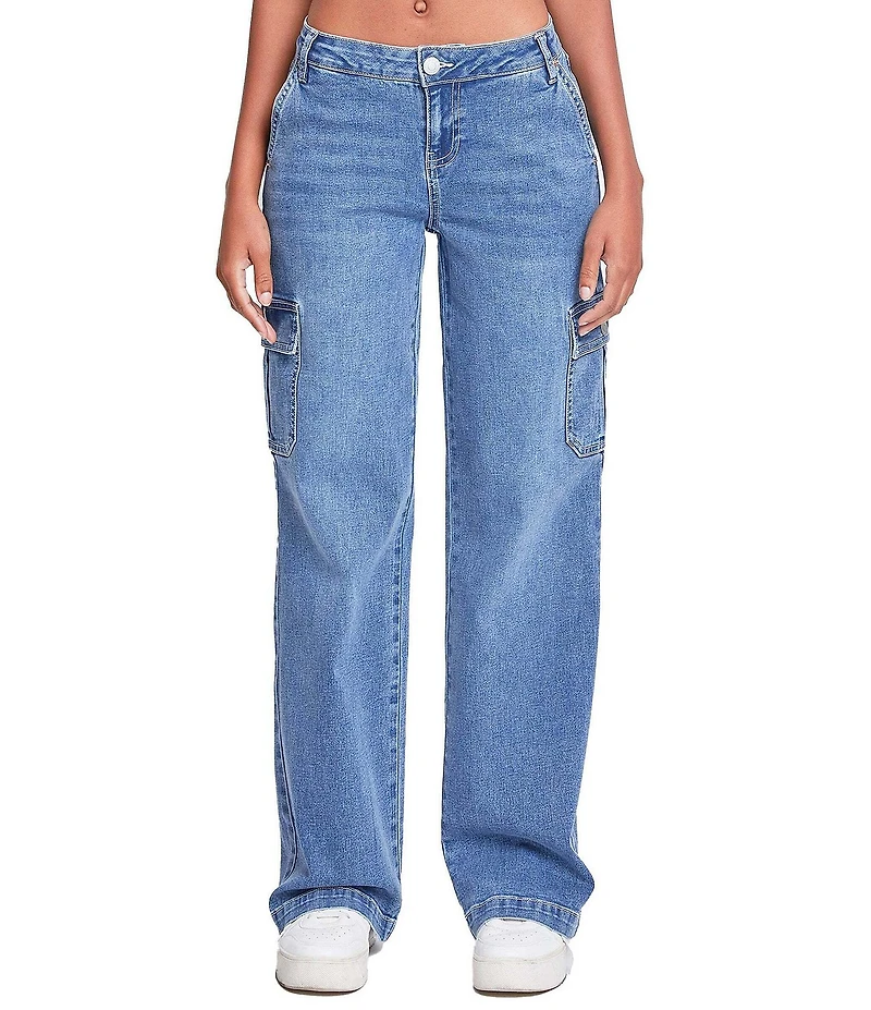 YMI Jeanswear Low Rise Wide Leg Cargo Jeans