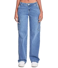 YMI Jeanswear Low Rise Wide Leg Cargo Jeans