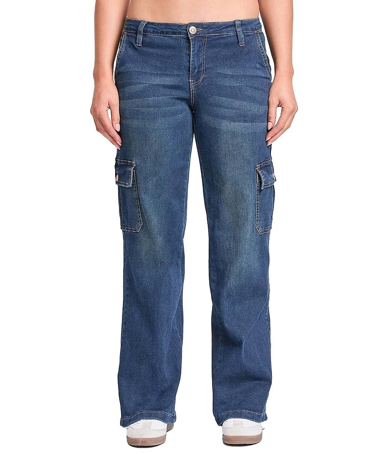 YMI Jeanswear Low Rise Wide Leg Cargo Jeans