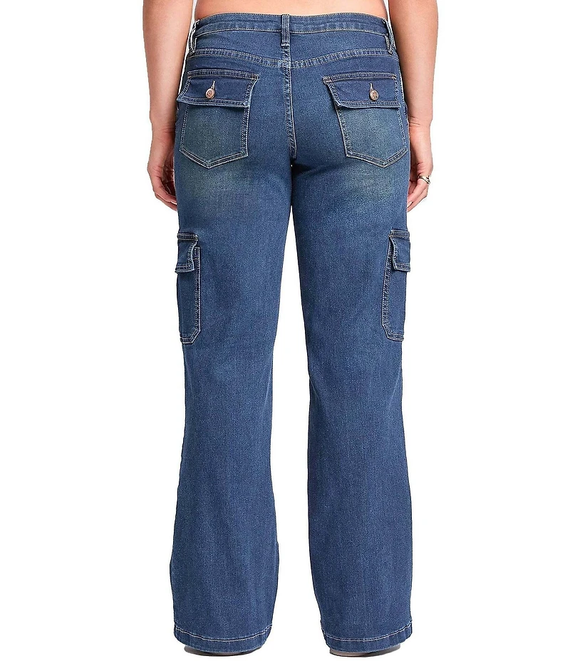 YMI Jeanswear Low Rise Wide Leg Cargo Jeans