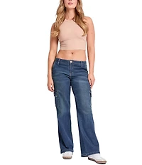 YMI Jeanswear Low Rise Wide Leg Cargo Jeans