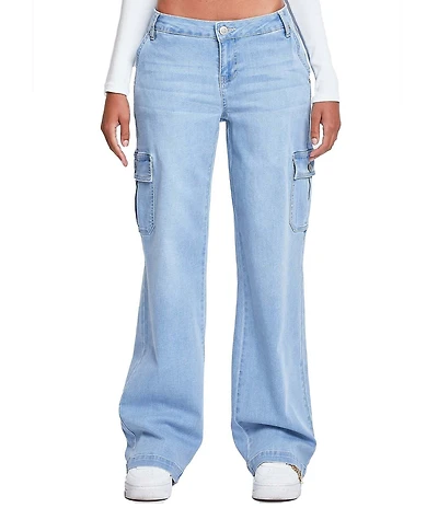 YMI Jeanswear Low Rise Wide Leg Cargo Jeans