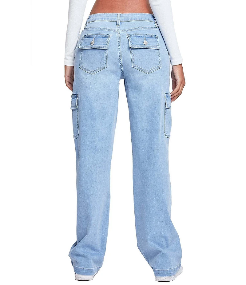 YMI Jeanswear Low Rise Wide Leg Cargo Jeans