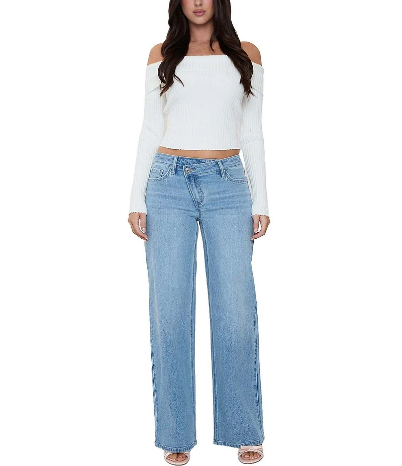 YMI Jeanswear Luxe Bella Asymmetrical Wide Leg Jeans