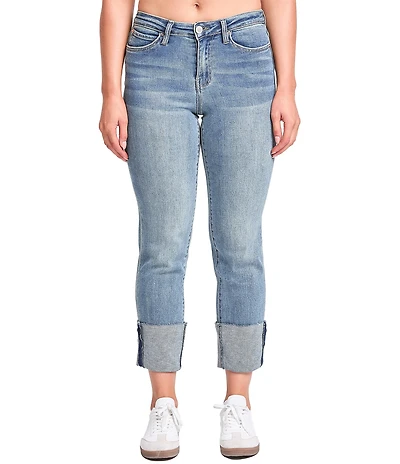 YMI Jeanswear Luxe Dixie High Rise Mega Cuff Straight Jeans