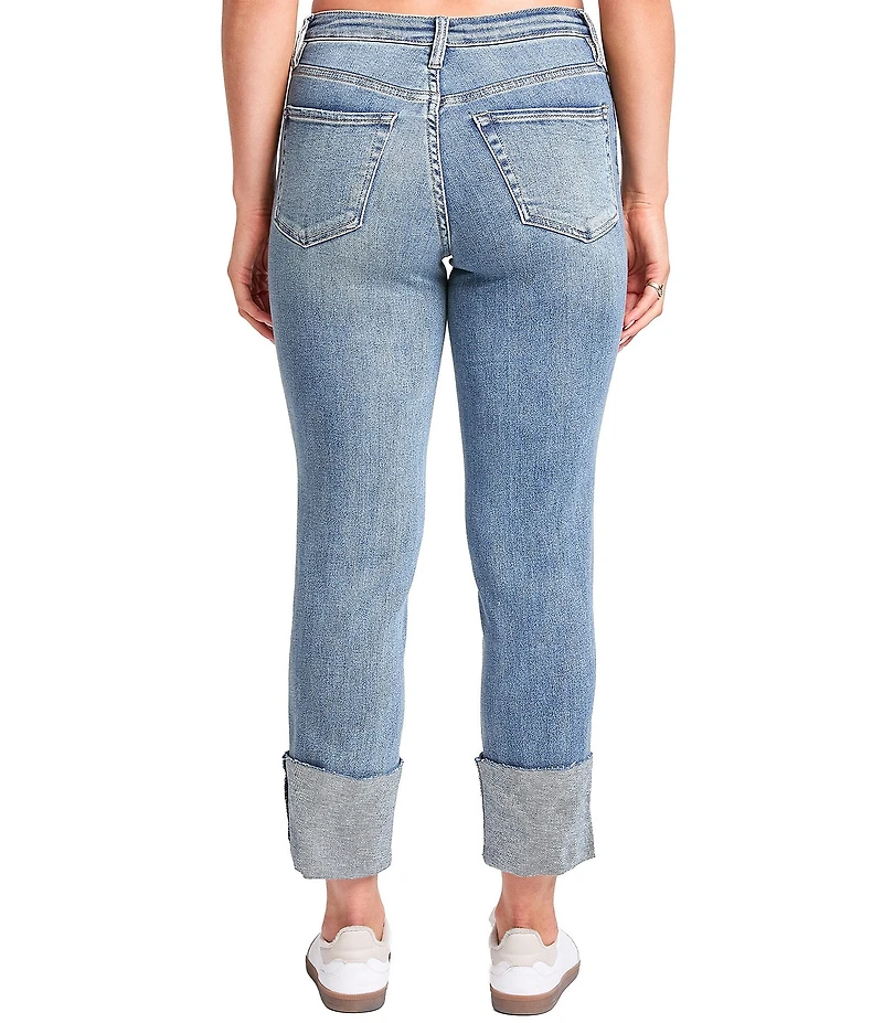 YMI Jeanswear Luxe Dixie High Rise Mega Cuff Straight Jeans