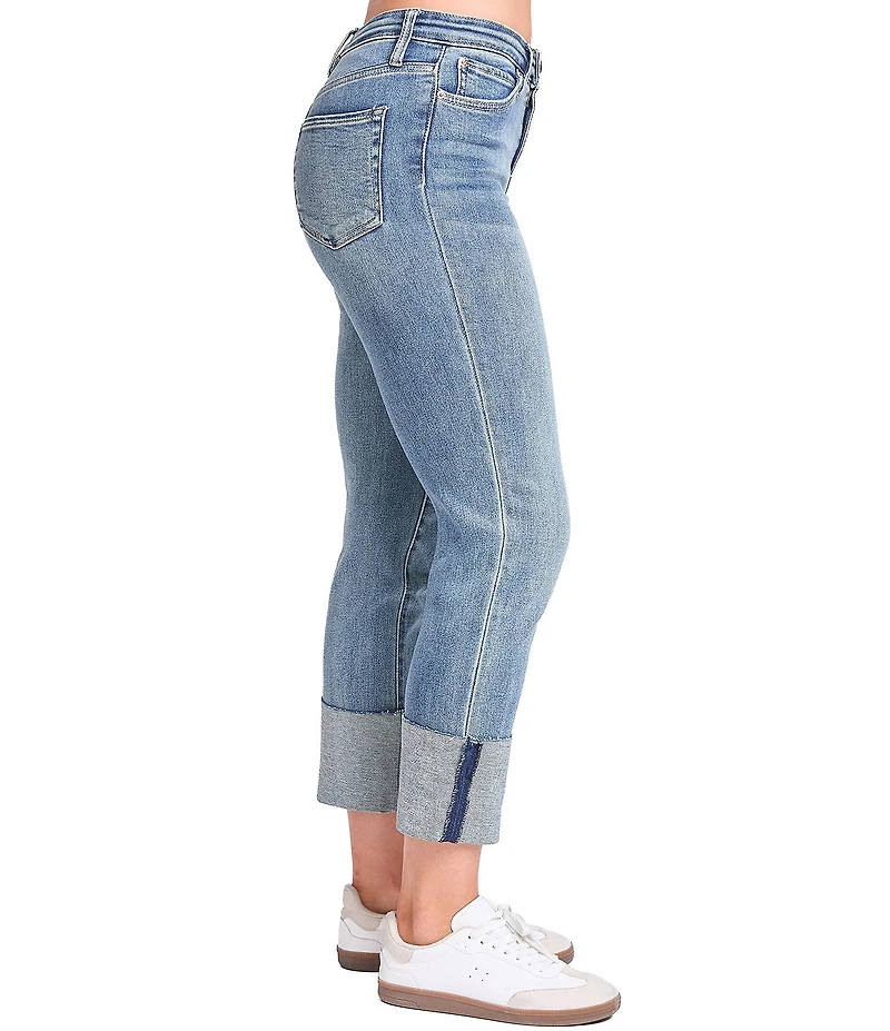 YMI Jeanswear Luxe Dixie High Rise Mega Cuff Straight Jeans
