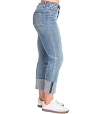 YMI Jeanswear Luxe Dixie High Rise Mega Cuff Straight Jeans