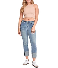 YMI Jeanswear Luxe Dixie High Rise Mega Cuff Straight Jeans