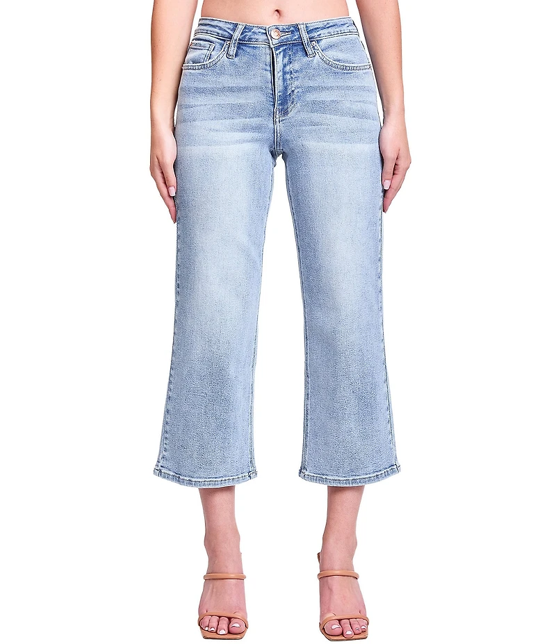 YMI Jeanswear Luxe High Rise Cropped Wide Leg Jeans