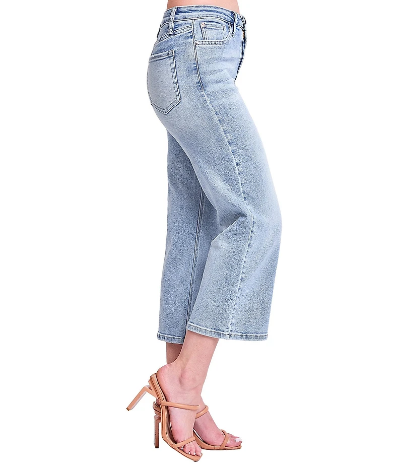 YMI Jeanswear Luxe High Rise Cropped Wide Leg Jeans