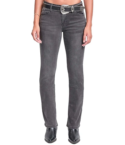 YMI Jeanswear Mid Rise Belted Bootcut Jeans