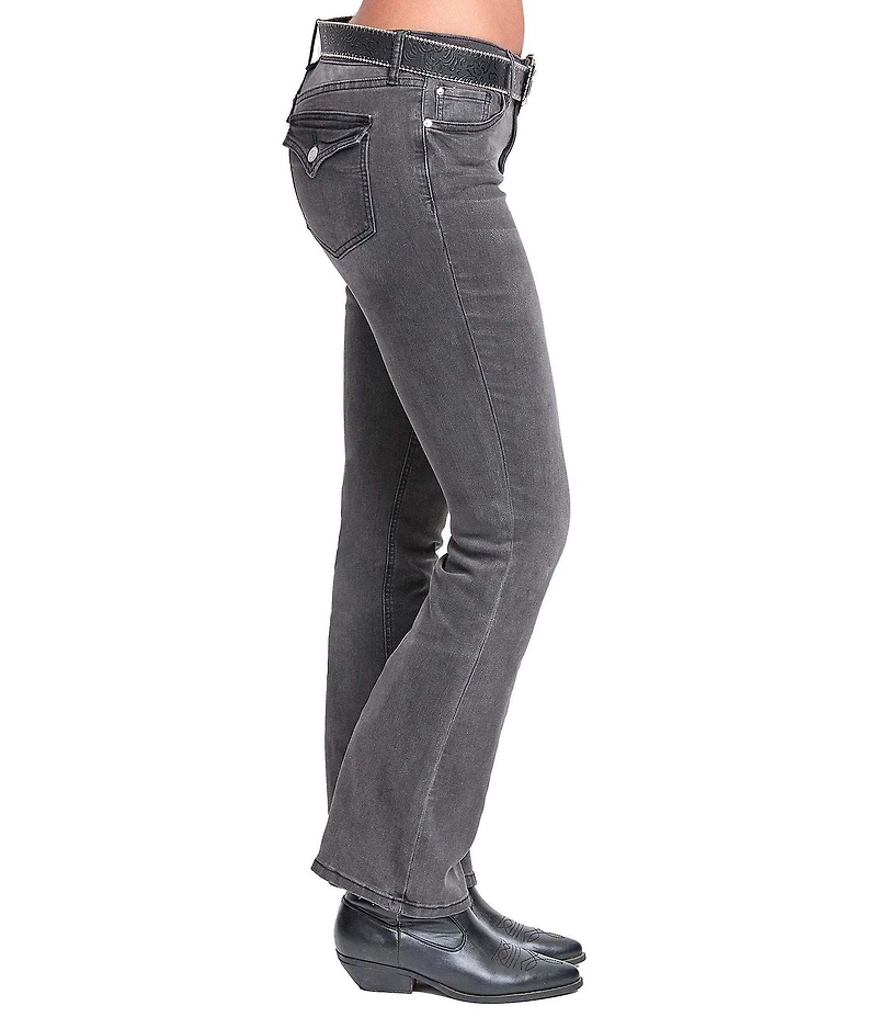 YMI Jeanswear Mid Rise Belted Bootcut Jeans