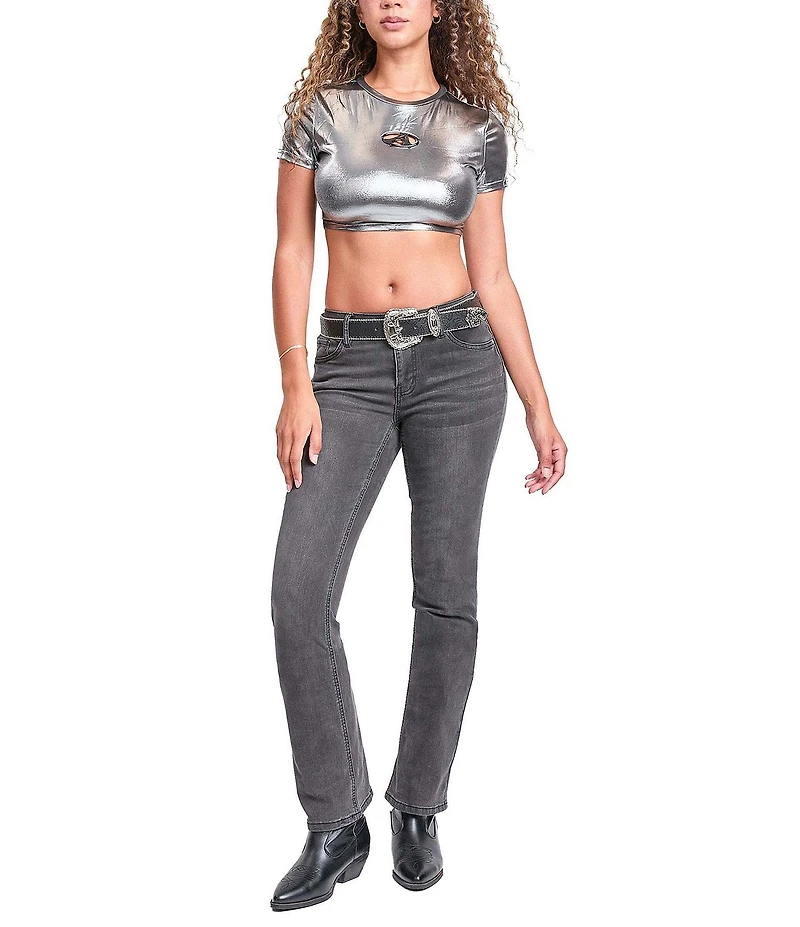 YMI Jeanswear Mid Rise Belted Bootcut Jeans