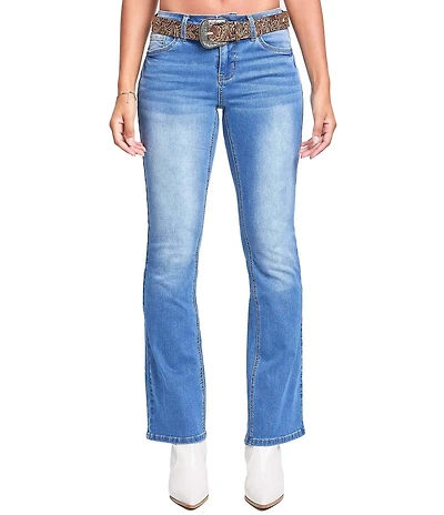 YMI Jeanswear Mid Rise Belted Bootcut Jeans