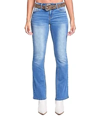 YMI Jeanswear Mid Rise Belted Bootcut Jeans