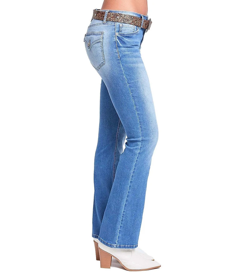 YMI Jeanswear Mid Rise Belted Bootcut Jeans