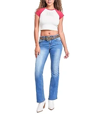 YMI Jeanswear Mid Rise Belted Bootcut Jeans